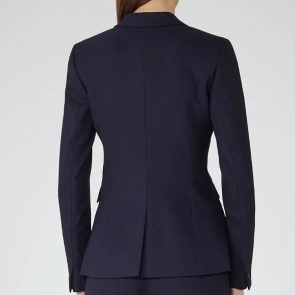 REISS Seville Navy 2-piece Suit Blazer & Skirt Sz 4 US - Picture 3 of 16